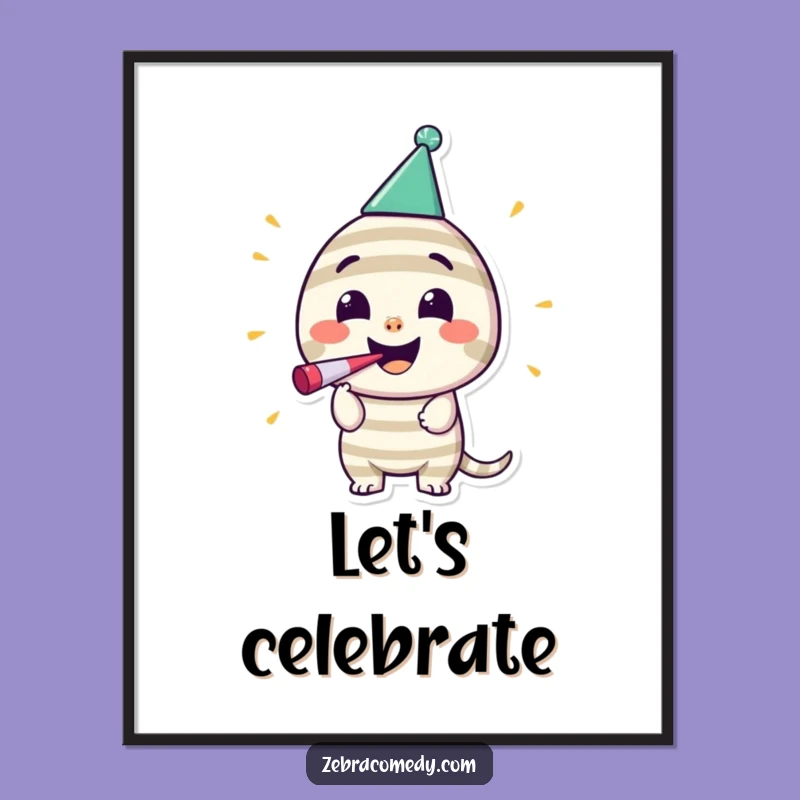 Funny Striped Party Poster: Festive Wall Art for a Joyful Celebration