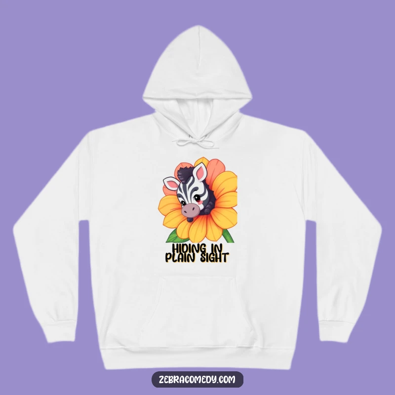 Cozy Funny Zebra Peek Hoodie - Warm & Whimsical Nature Gift