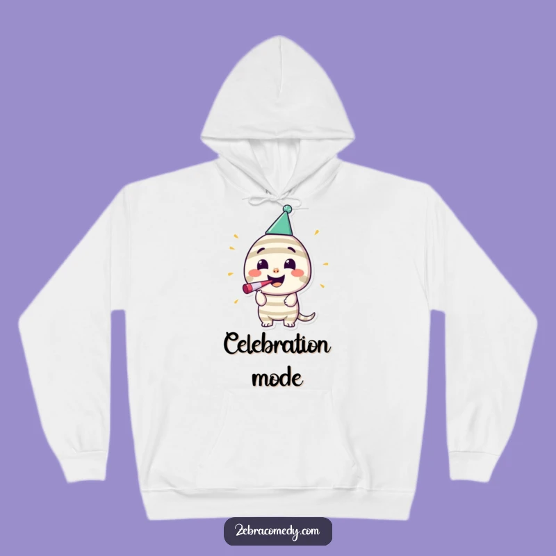 Cozy Striped Party Character Hoodie: Warm Up with This Funny Gift of Festive Fun