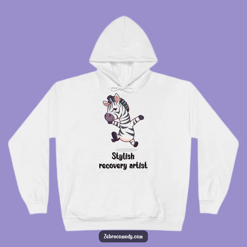Funny Tripping Zebra Hoodie - Cozy Comfort with a Hilarious Mid-Air Moment