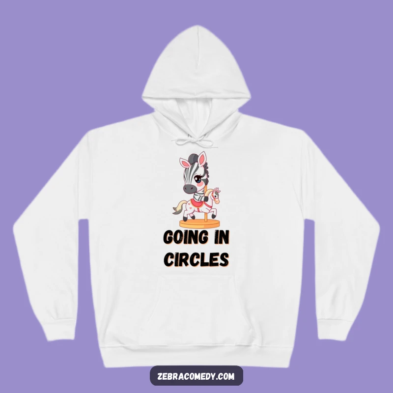 Funny Cozy Zebra Hoodie: Carousel Dreams, Perfect Humorous Gift!
