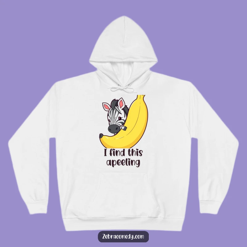 Funny Zebra Banana Peek Hoodie: Stay Cozy and Comical with This Hilarious Winter Wear!