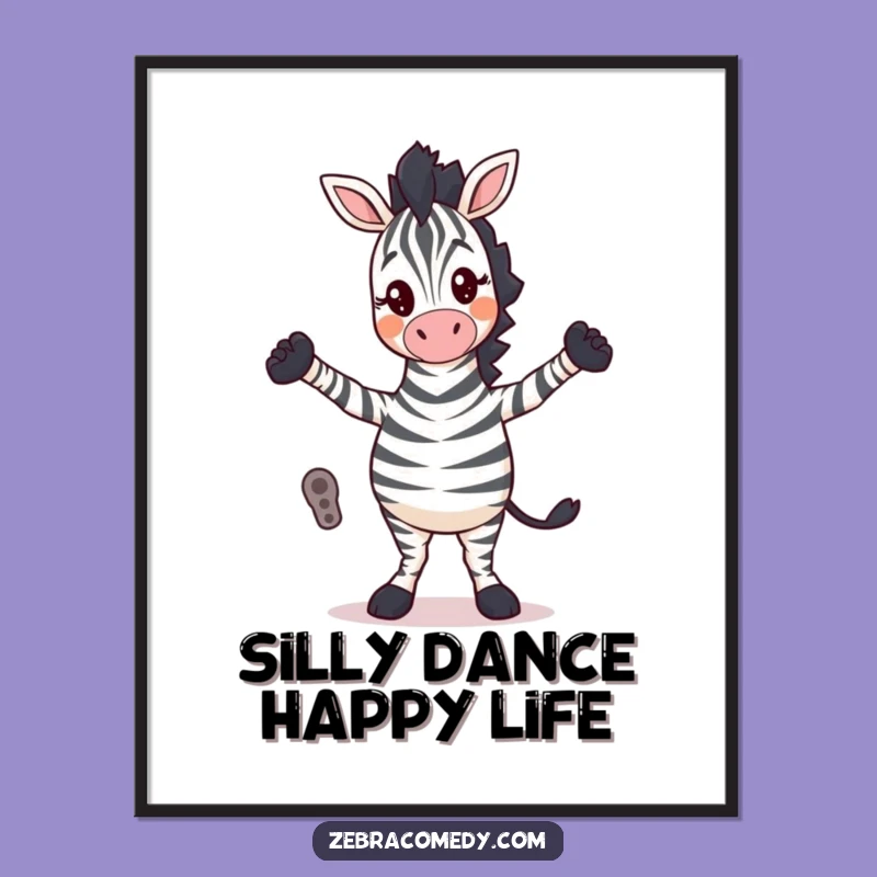 Free Printable Wall Art: Silly Dancing Zebra - Hilarious Downloadable Decor