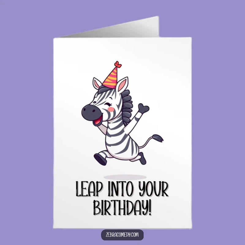 Free Printable Joyful Zebra Birthday Card: Party Animal Gift for Celebrations