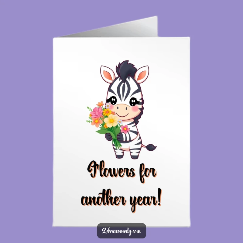 Free Printable Zebra Flower Birthday Card: Sweet Downloadable DIY Gift for Smiles