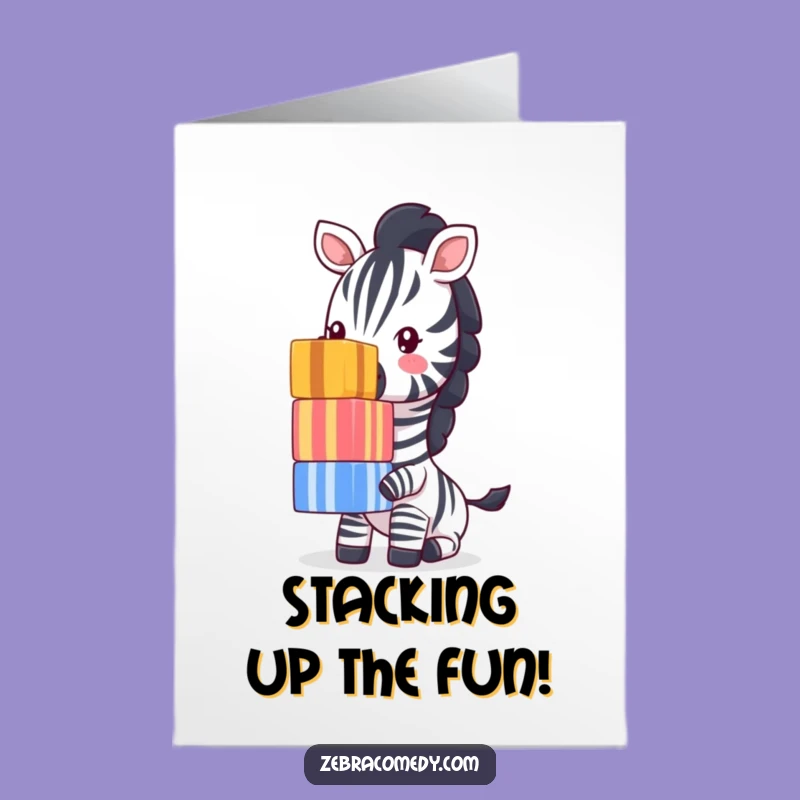 Funny Zebra Birthday Card Free Printable: Balancing Cubes DIY Gift for Laughs