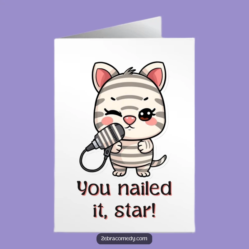 Free Printable Congrats Card: Funny Stripey Star Downloadable Greeting