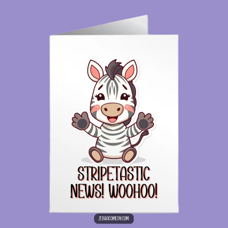 Free Printable Congrats Card: Jubilant Zebra Clapping for Your Amazing Achievement!