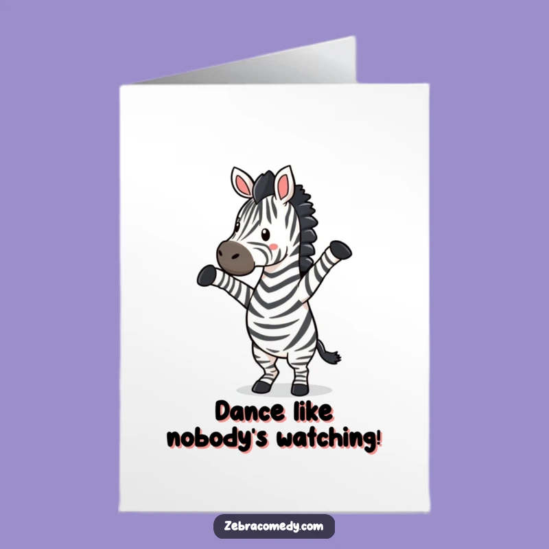 Free Printable Congrats Card: Zebra Silly Dance - Funny Downloadable Gift