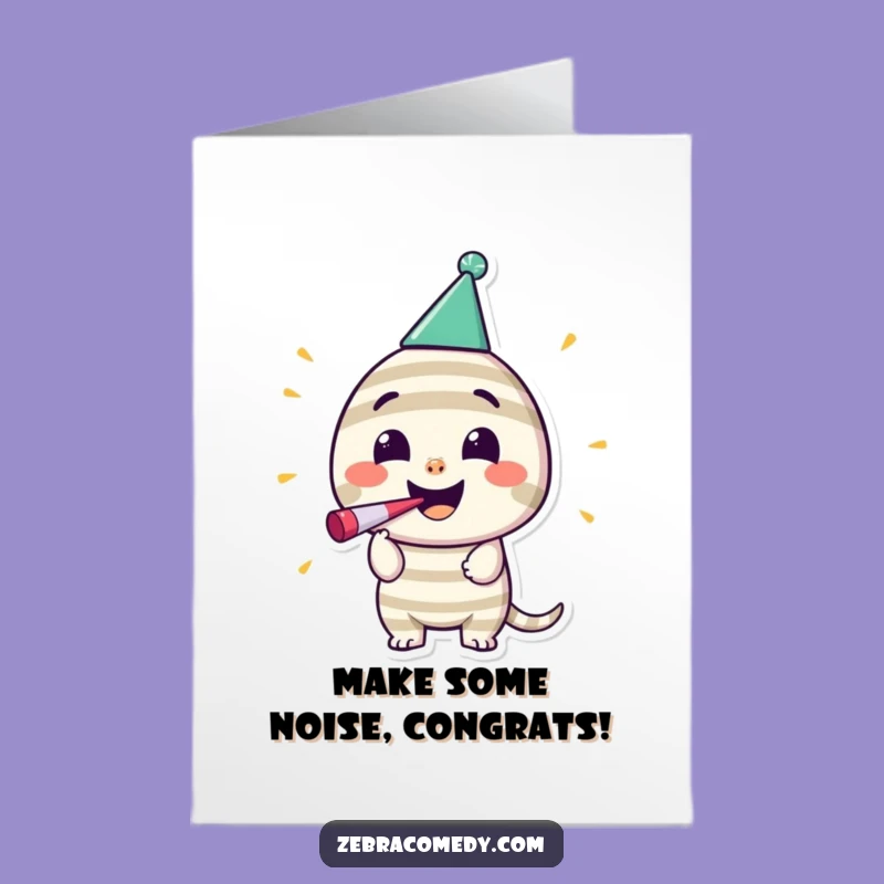 Free Printable Party Character Congrats Card: Funny Stripey Downloadable Greeting