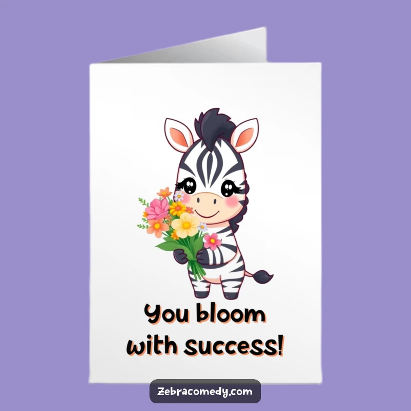 Free Printable Zebra Flower Congrats Card: Elegant Downloadable DIY Gift for Joy