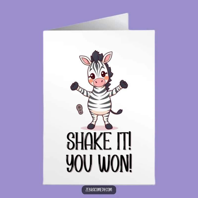 Free Printable Congrats Card: Silly Zebra Dance - Humorous Downloadable