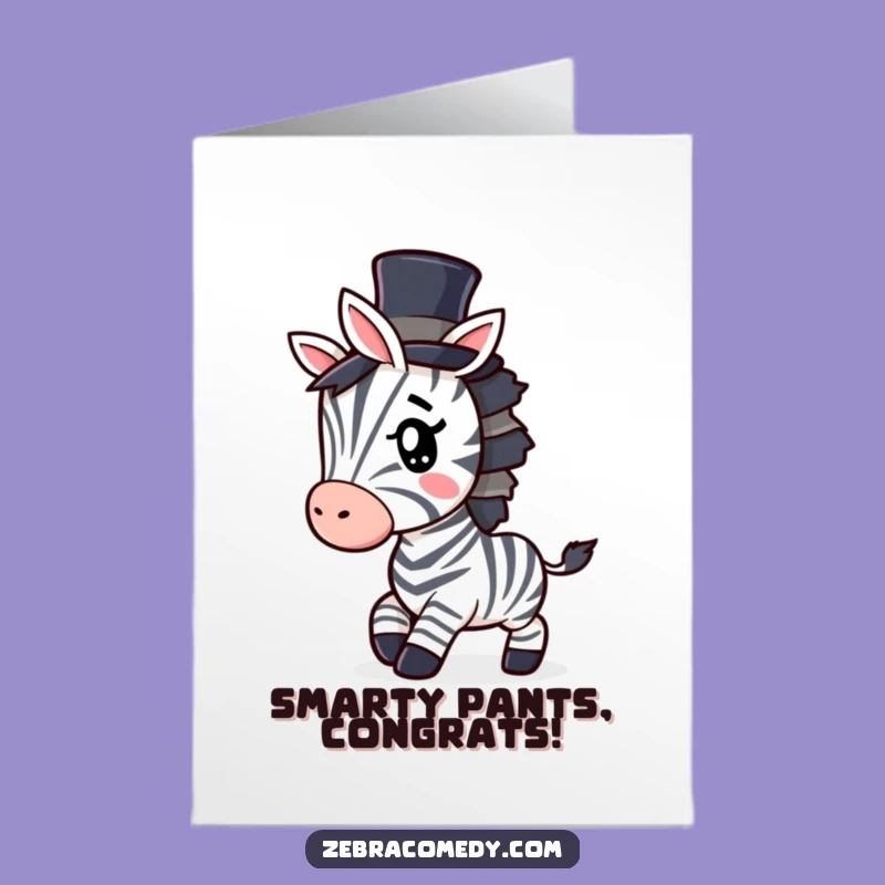 Free Printable Congrats Card: Dashing Zebra Congratulates You with a Secretive Wink!