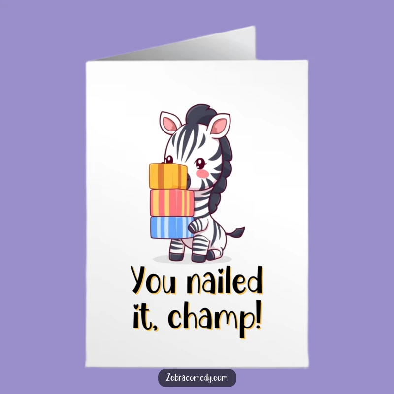 Zany Zebra Congratulations Card Free Printable: Balancing Act Downloadable Gift