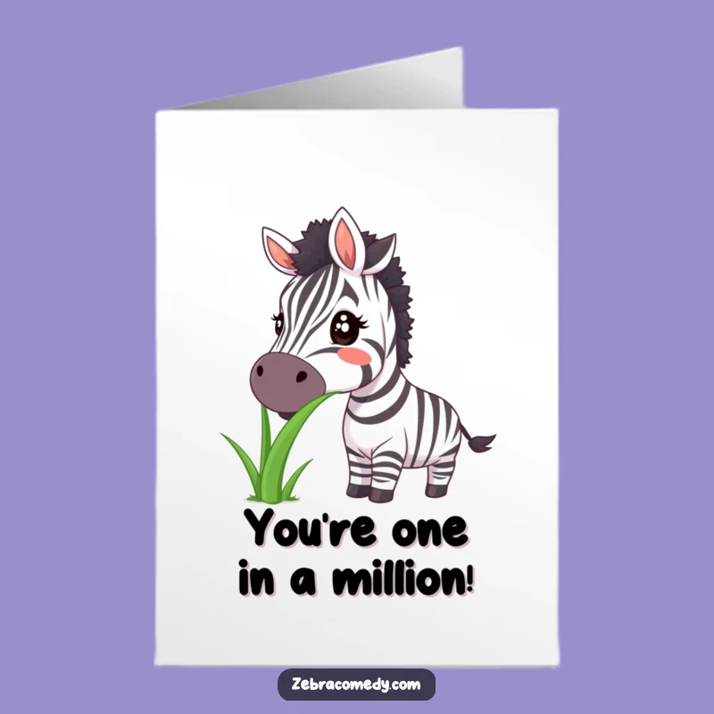 Free Printable Congrats Card: Happy Zebra Grass Feast! Funny Downloadable Gift