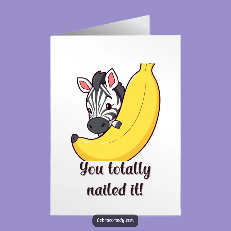 Free Printable Congrats Card: Funny Zebra & Banana - Printable Downloadable Joy!