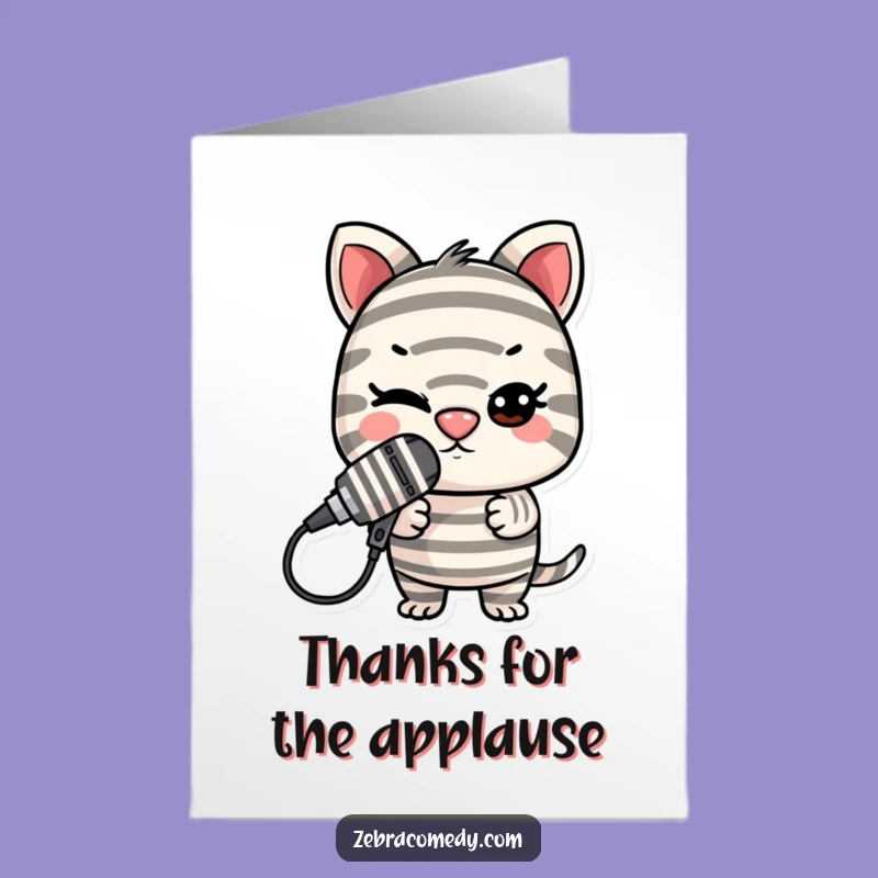 Free Printable Thank You Card: Funny Stripey Performer Downloadable Greeting