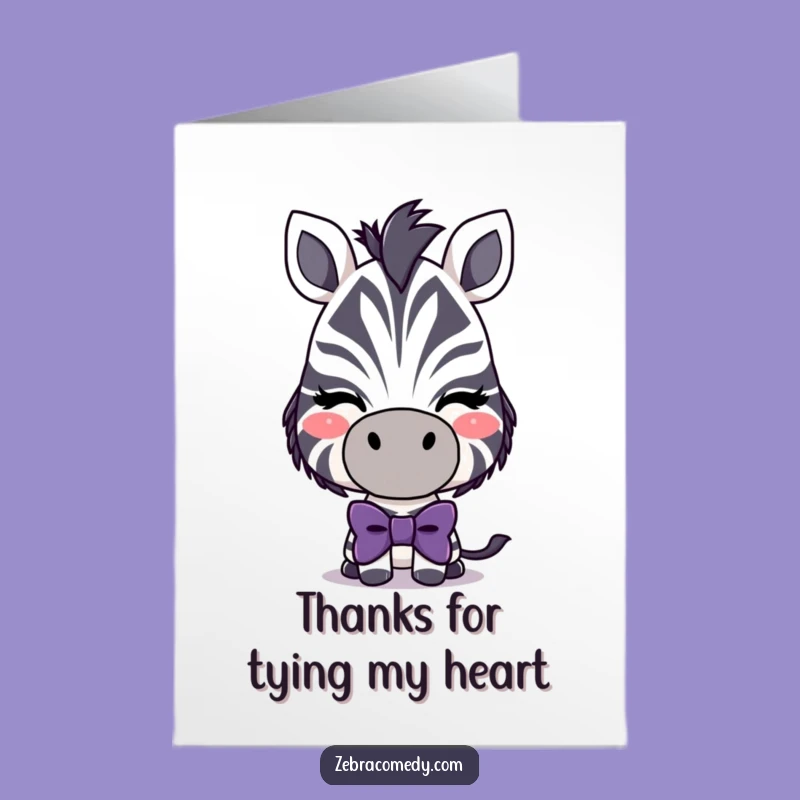 Free Printable Thank You Card: Winking Zebra Bowtie Style - Funny Downloadable Gift