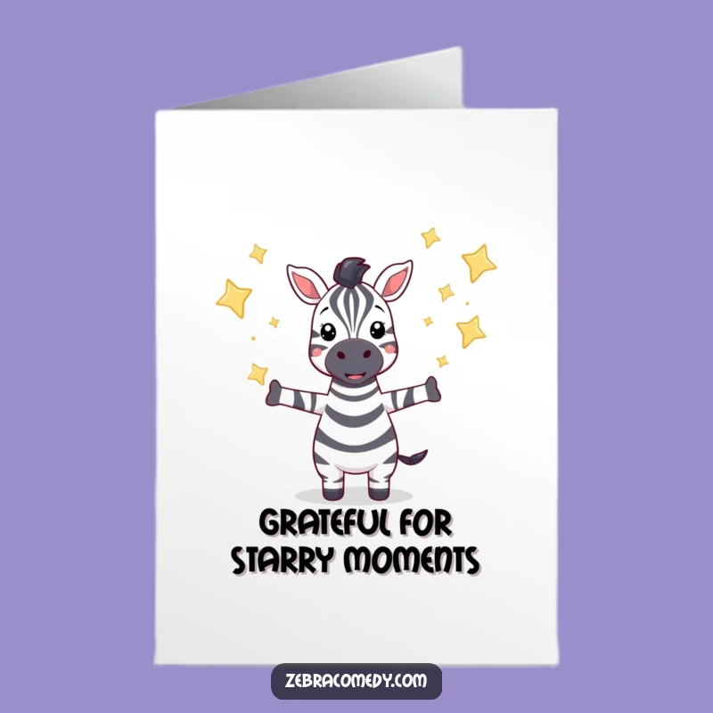 Free Printable Thank You Card: Star Catcher Zebra for a Grateful, Funny Gift