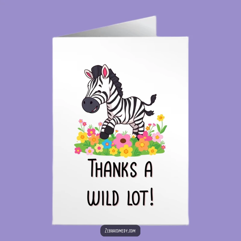 Free Printable Zebra Thank You Card: Funny Flower Slip for Grateful Giggles
