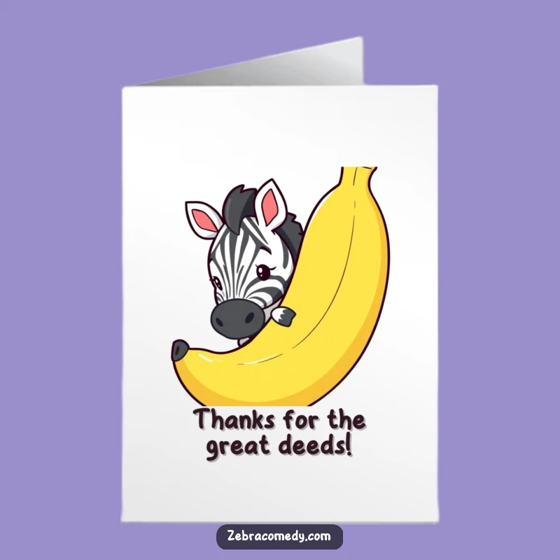 Free Printable Thank You Card: Funny Zebra & Banana - Express Gratitude Hilariously!