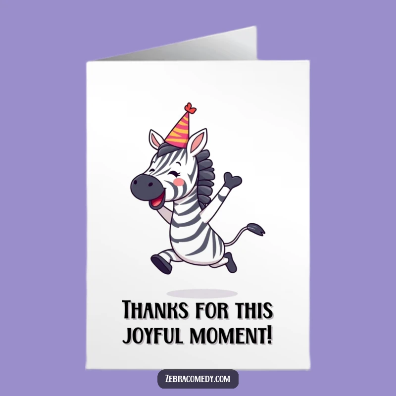 Free Printable Thank You Zebra Card: Joyful Leap Downloadable Gift for Gratitude