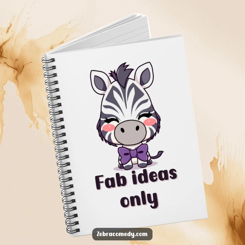 Funny Playful Zebra Notebook: A stylish zebra wearing a large, silly bowtie and winking, ready for notes.