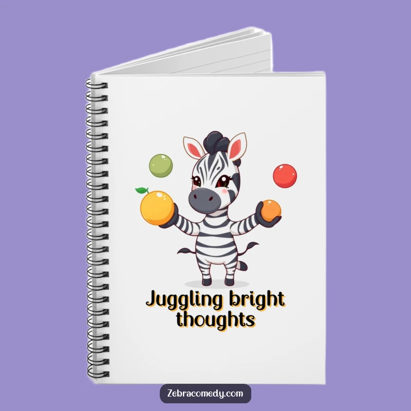 Funny Zebra Notebook: Juggling Fruit, Playful Journal Gift