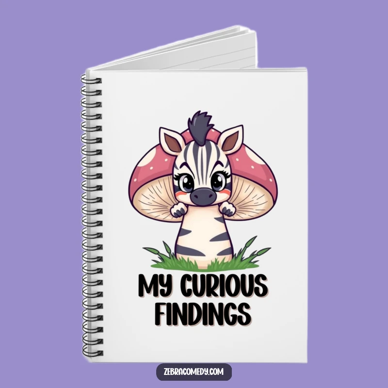 Funny Zebra Notebook: Mushroom Peek Curiosity, Whimsical Journal Gift