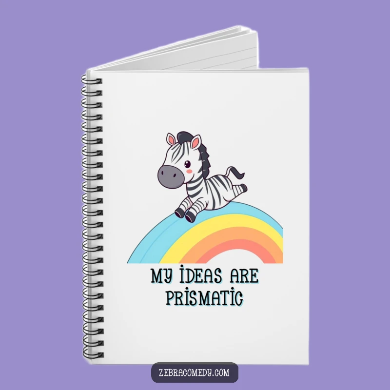 Funny Zebra Rainbow Slide Notebook - Journal with Grinning Zebra Cover, Great Humorous Gift