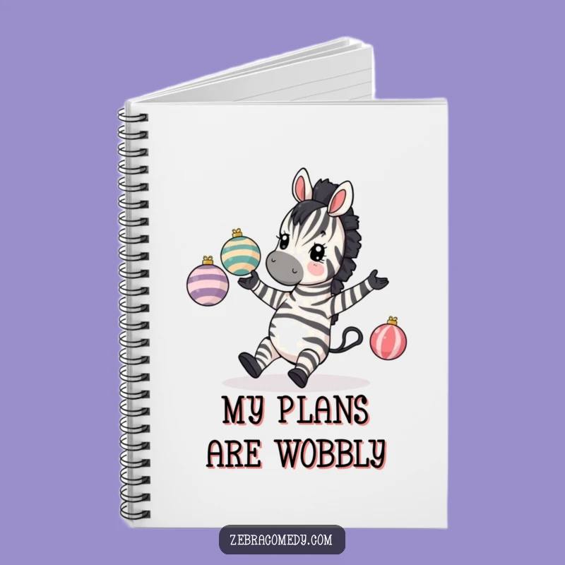 Funny Tripping Zebra Notebook - Journal with Comical Juggling Zebra Cover, Great Humorous Gift