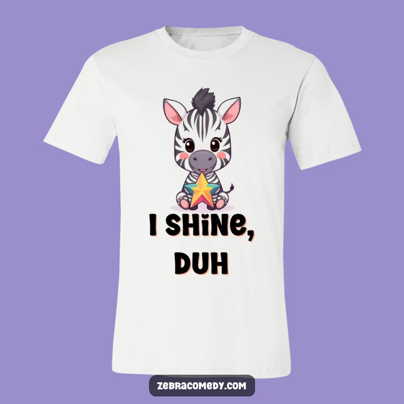Funny Zebra Cub Star Balancing T-Shirt: Wear Your Joyful Spirit Proudly!