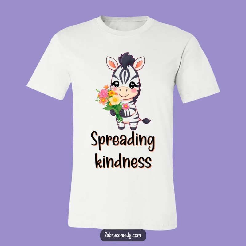 Funny Zebra Flower Offering T-Shirt: Wear Your Kindness with This Hilarious, Heartwarming Tee