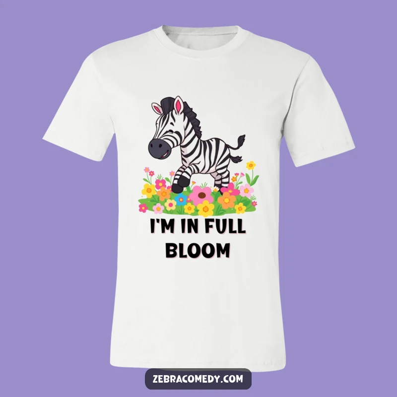 Funny Zebra Flower Slip T-Shirt: Comical Zebra Gift for Humor Enthusiasts