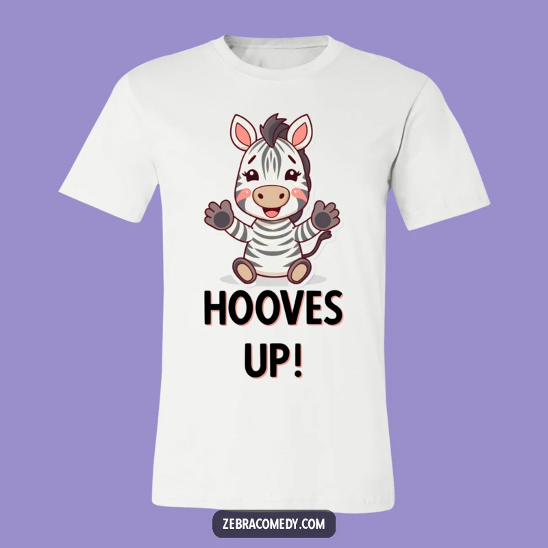 Funny Zebra T-Shirt: Excited Hooves Clapping, Pure Joyful Expression Tee