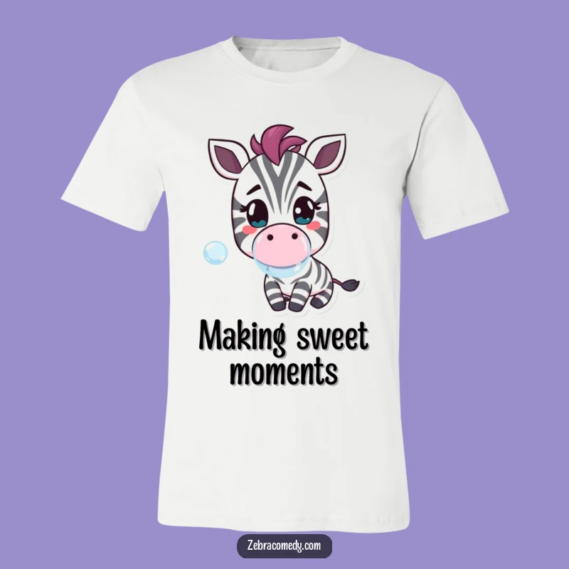 Funny Zebra Bubble Tee - Cheerful Character Playful Shirt