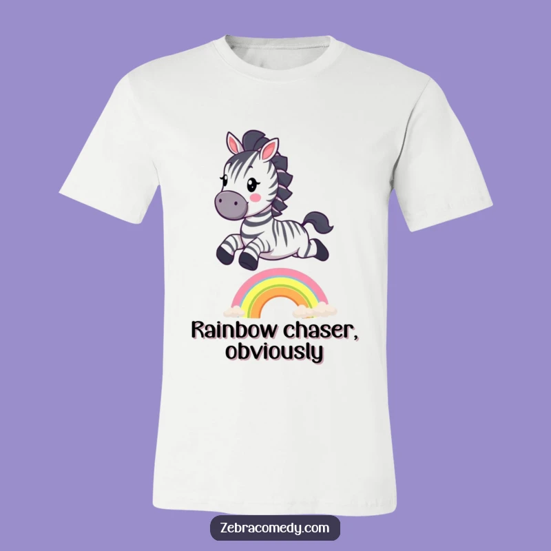 Funny Zebra Rainbow Jump T-Shirt: Playful Stripes & Smiles, Ideal Funny Gift