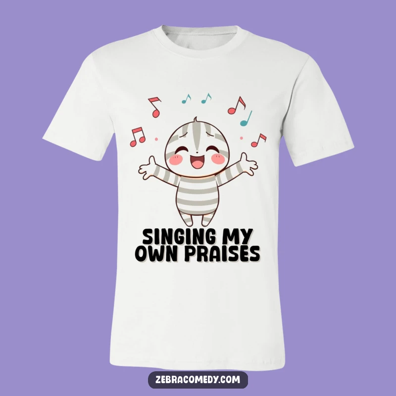 Funny Musical Notes T-Shirt: Joyful Striped Character in a Symphony of Fun Gift