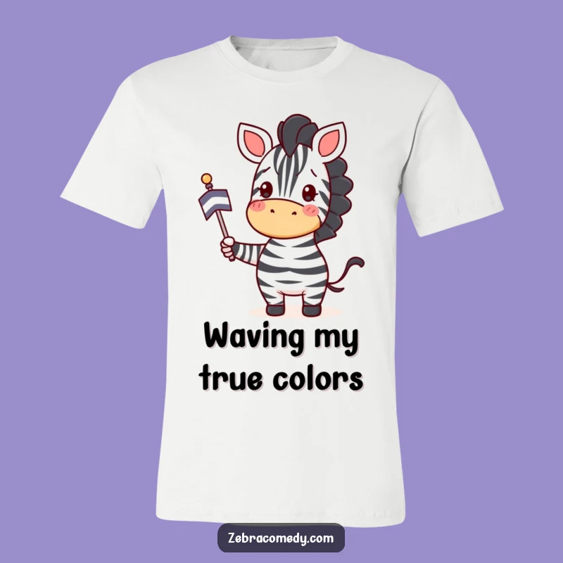 Funny Zebra Flag Waving T-Shirt: Wear Your Enthusiasm Hilariously