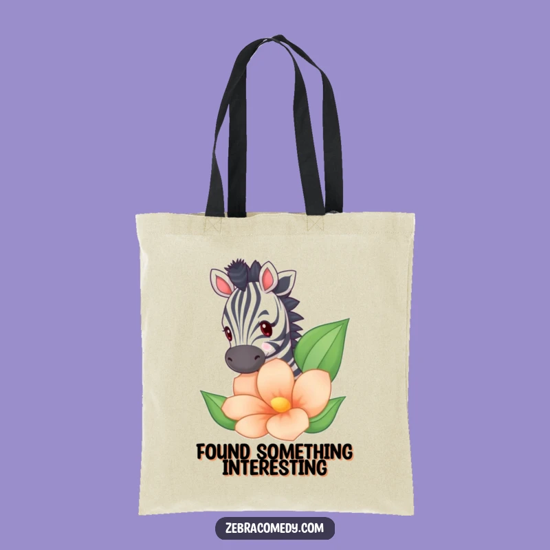 Funny Zebra Peeking Tote Bag - Hilarious & Stylish Carry-All with Floral Surprise