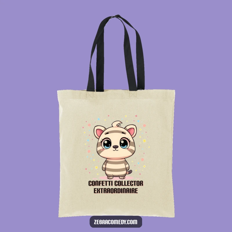 Funny Confetti Galaxy Tote Bag: Carry the Cosmos with a Striped Character Gift
