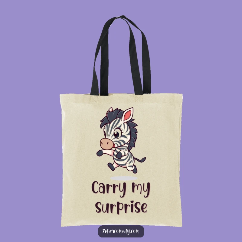 Funny Startled Zebra Tote Bag: Carry Your Surprise with Humorous Style