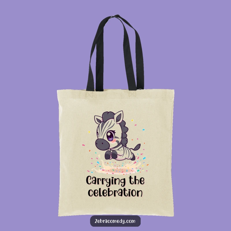 Funny Zebra Confetti Leap Tote Bag: Carry Festivity & Fun, Perfect Gift