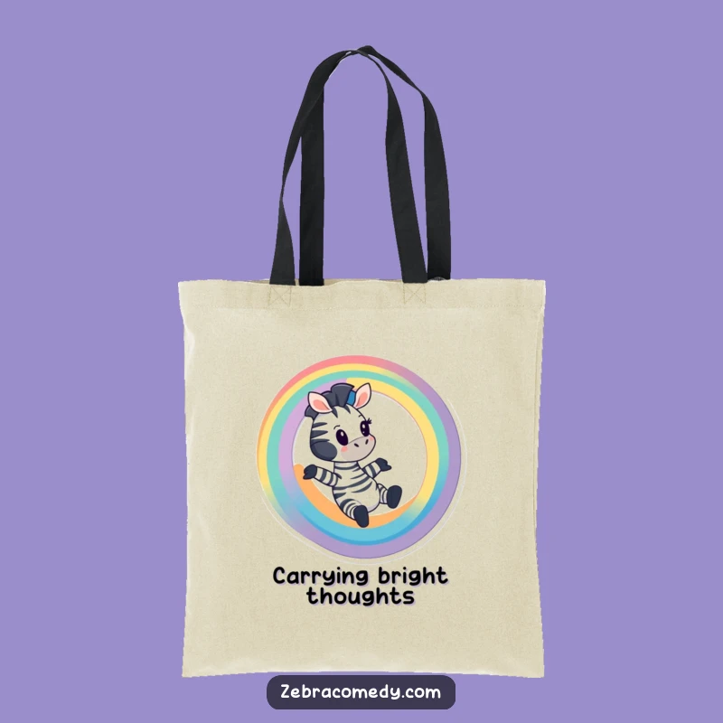 Funny Zebra Rainbow Slide Tote Bag: Carry Color & Joy, Perfect Gift for Art Lovers