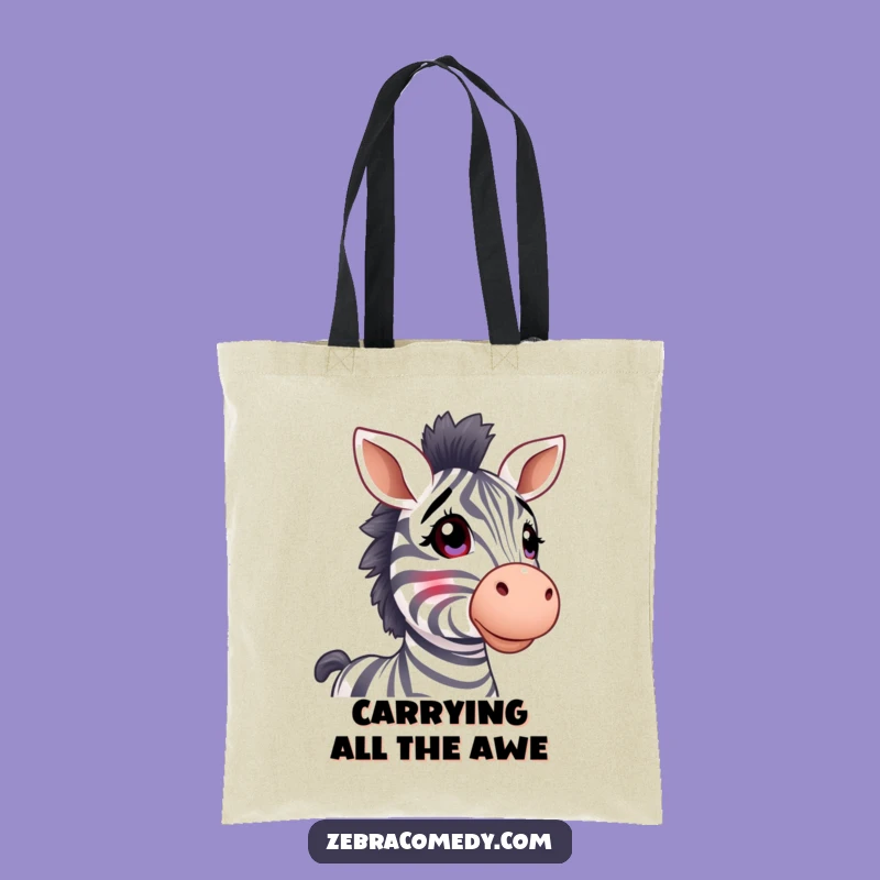 Funny Zebra Wonder Tote Bag: Stylish Perked Ears Animal Bag