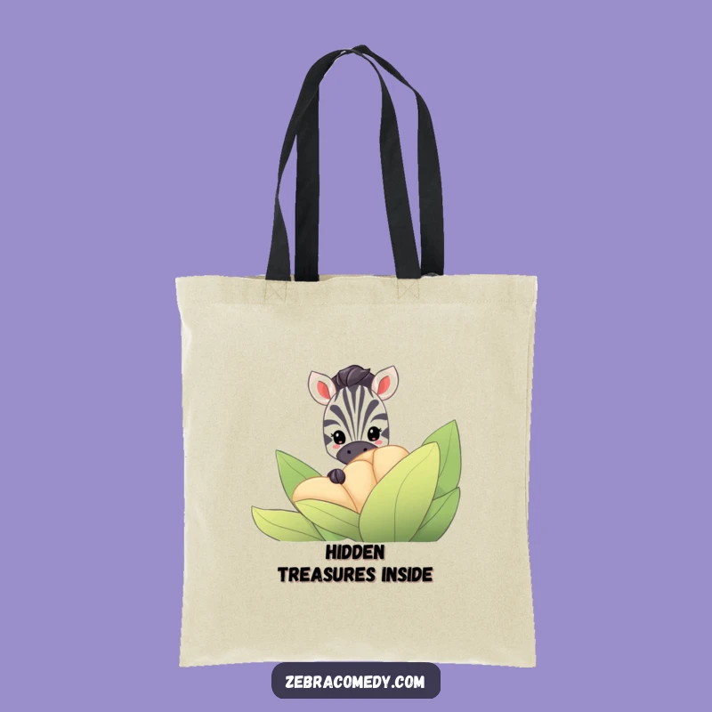 Funny Zebra Hiding Tote Bag: Carry Your Secrets in Style, Awesome Funny Gift