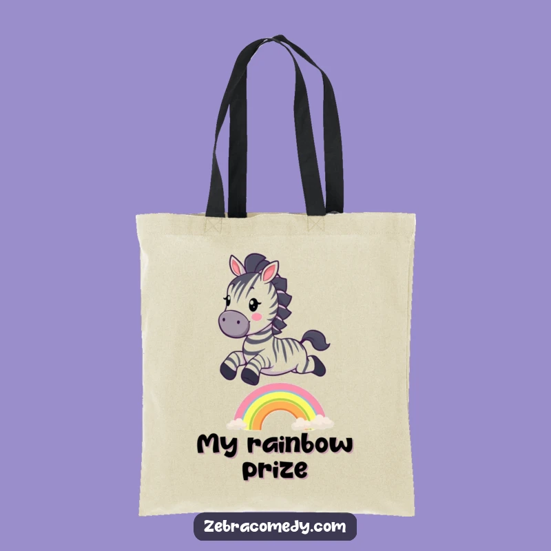 Funny Zebra Rainbow Jump Tote Bag: Carry Magic & Smiles, Perfect Funny Gift