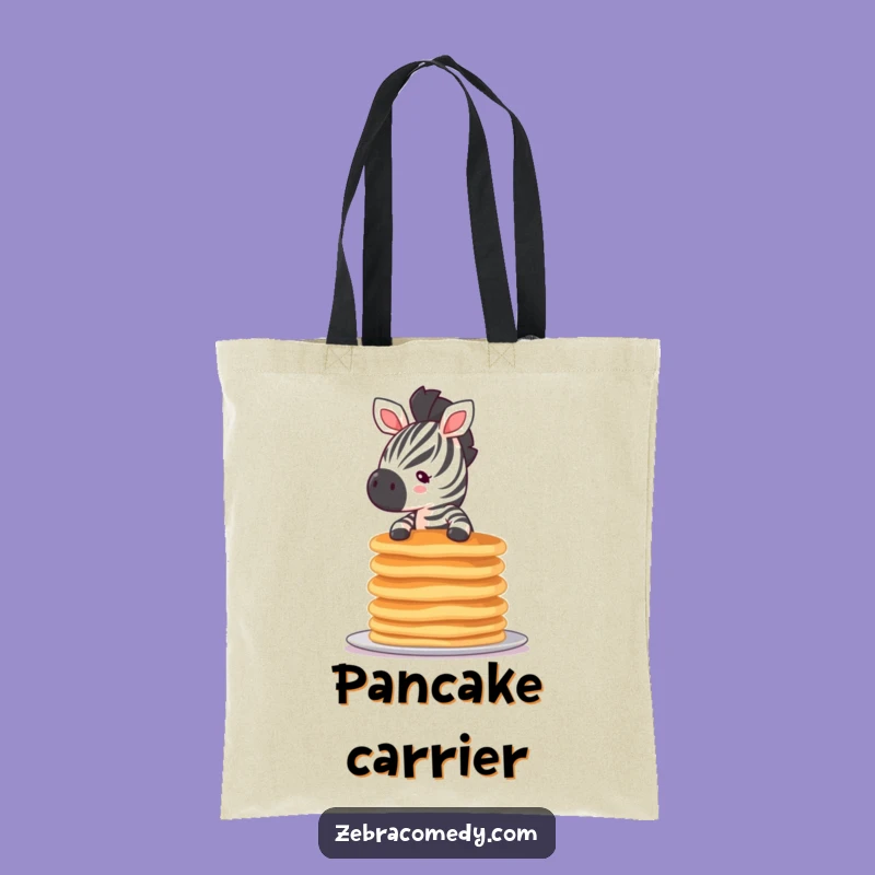 Funny Tiny Zebra Pancake Tote Bag, Carry Your Breakfast Adventures, a Fun Gift