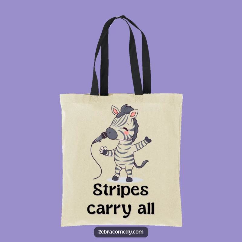Funny Zebra Jiving Tote Bag: Carry Your Tunes and Style